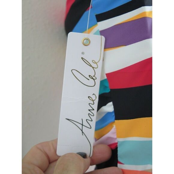 Anne Cole 21MT20686 Sz S Multicolor Striped Tankini Top, Sz XS Red Bikini Bottom - Picture 8 of 8